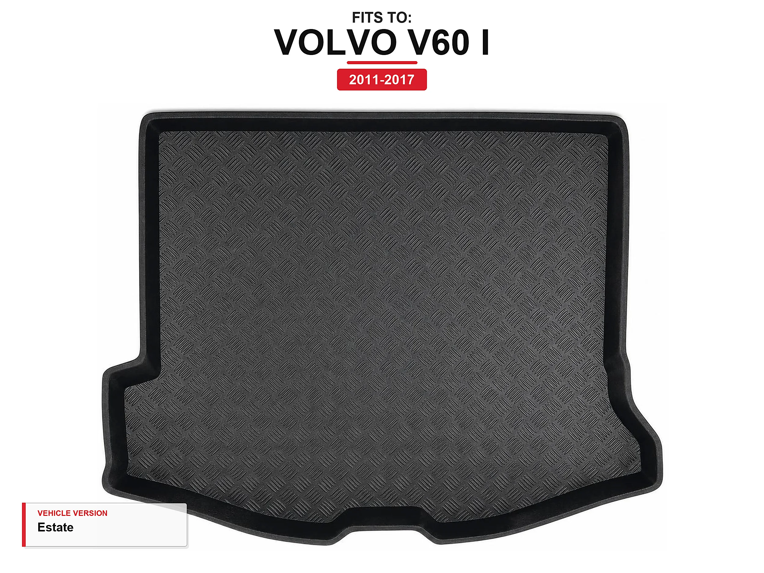 Kofferbakmat met lip voor: Volvo V60 I 2011-2017 Station Wagon