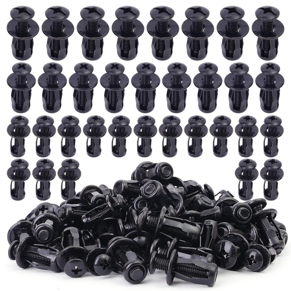 Car License Plate Mounting Screw Expansion Nut Carbon Steel Black Auto Fastener Retainer Universal Exterior Frame Bracket Tool