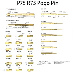 10pc Spring Test Pin P75 Series Pogo Pin Probe Dia 1.02mm PCB Test Nickel Plated Head Needle Head Dia 1.3mm P75-B 1 E2 G2 R75 3W