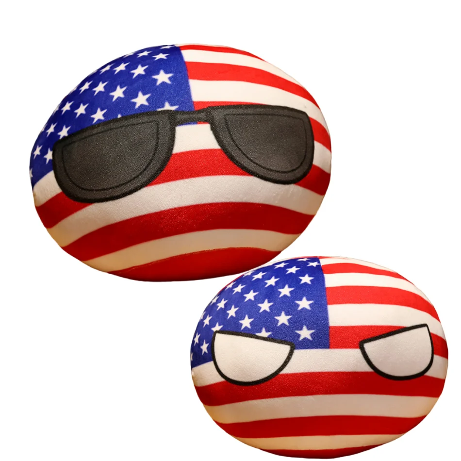 ตลก Polandball 10 ซม.Countryballs ของเล่นตุ๊กตาจี้ตุ๊กตา Plush Countryball USSR USA ฝรั่งเศสรัสเซีย UK ญี่ปุ่นเยอรมนีอิตาลี