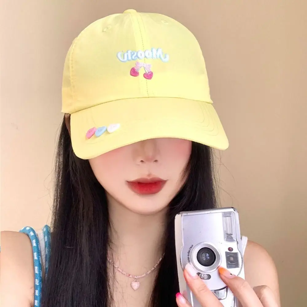 

Хлопковая бейсболка вишневого цвета, дышащая регулируемая повседневная солнцезащитная шляпа в японском стиле, мягкая кепка с широкими полями и большой головой, кепка для верховой езды, бега