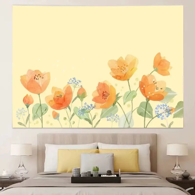 VIKAMA Lake Landscape Reflection Tropical Botanical Wall Art Tapestry for Living Room Bedroom Home Aesthetic Decor