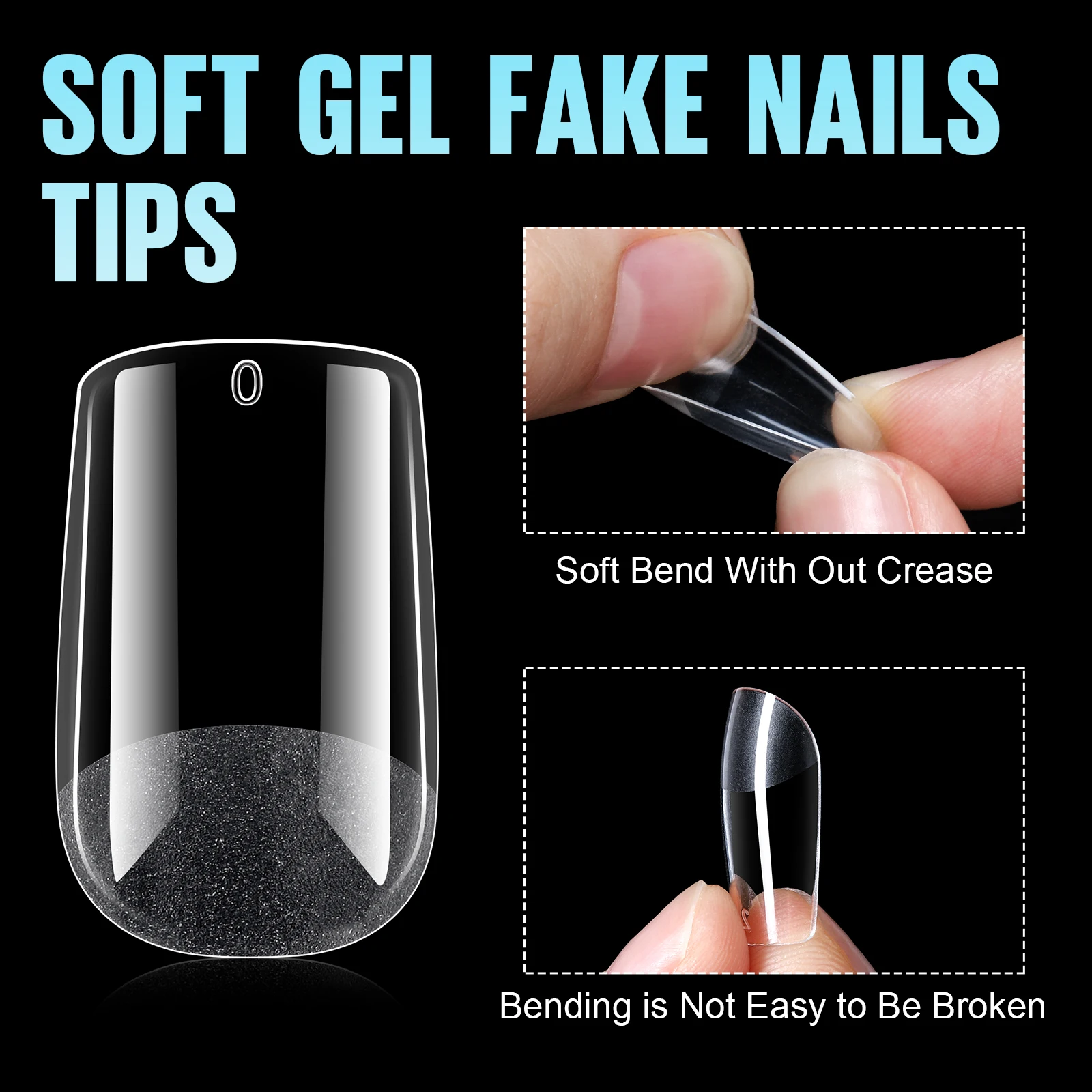 168 Mandelförmig – quadratisch – Sargform – künstliche Nägel, mit 12 halbüberzogenen Nagelspitzen der Größe, perfekt für Nagelkunst und Heimwerker