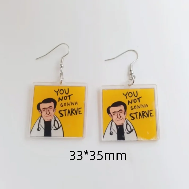 زوج واحد من أقراط الطبيب الأكريليك، والأقراط النسائية، الخيار الأفضل للهدايا