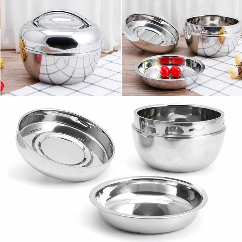 

0.8L Stainless Steel Thermal Lunch Box Heat Preservation Bento Silver Lattice Design Students