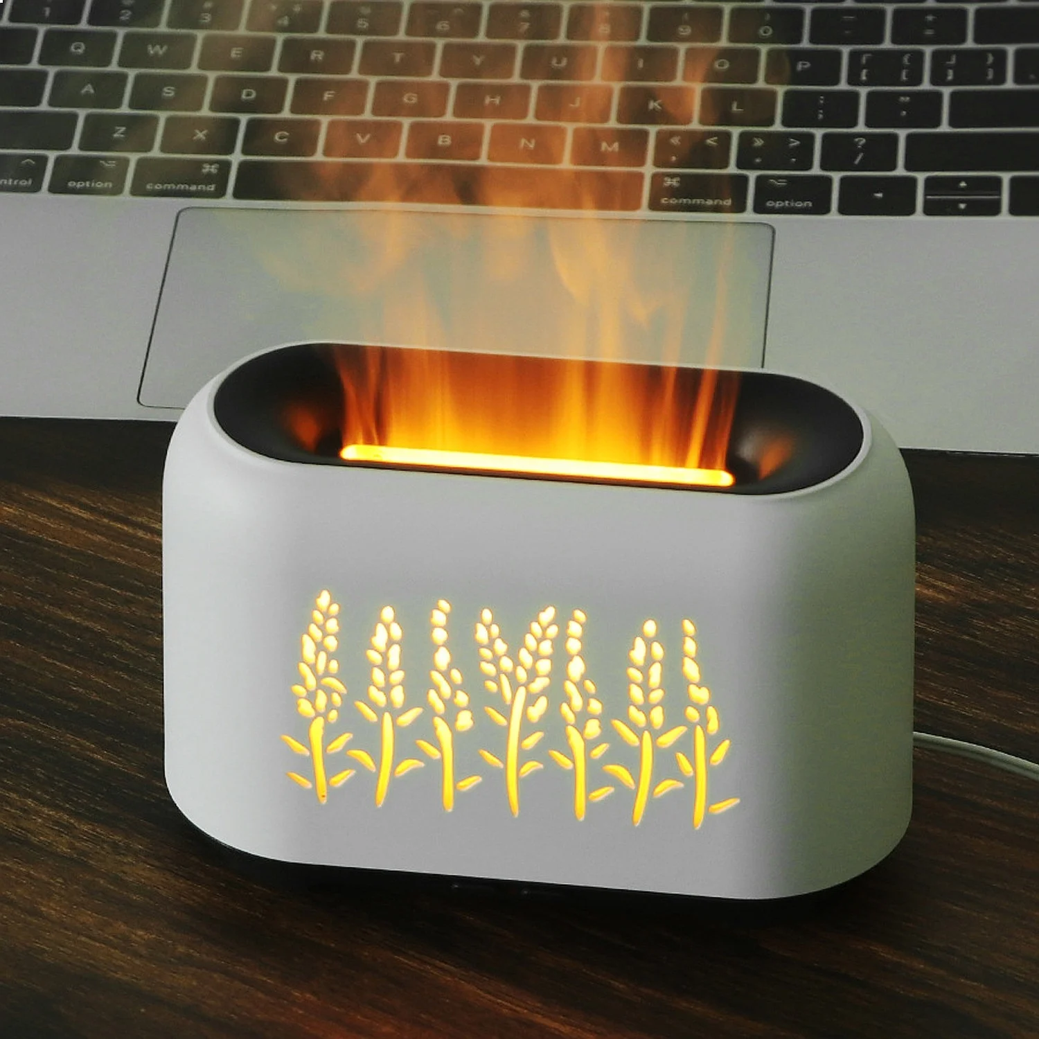 

5V Mini Flame Aromatherapy Diffuser 150ml 7-Color LED Ultrasonic Desktop Humidifier