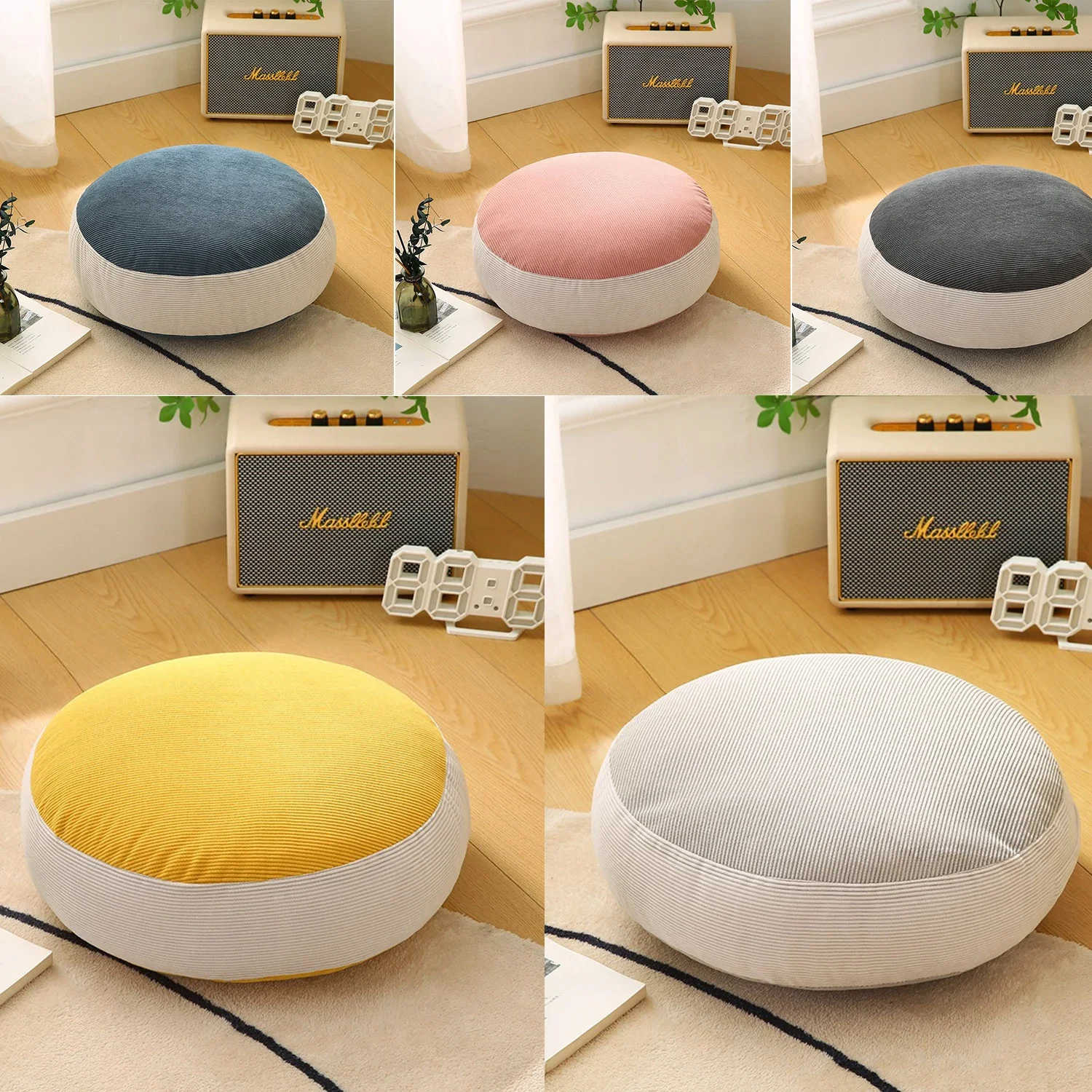 

40/50cm Plush Cushions Multi-color Round Cushion Outdoor Camping Picnic Round Cushion Multicolor HomeCushion틈새쿠션 Floor Cushion