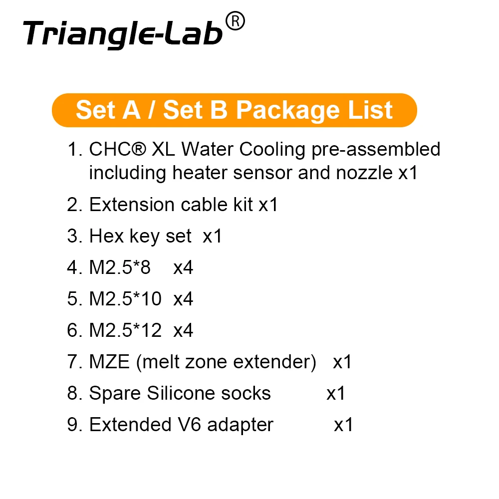 Trianglelab CHC ®   XL HOTEND تبريد سائل عالي التدفق عالي السرعة مقاوم للاهتراء FDM hotend متوافق مع تبريد المياه VORON 3D