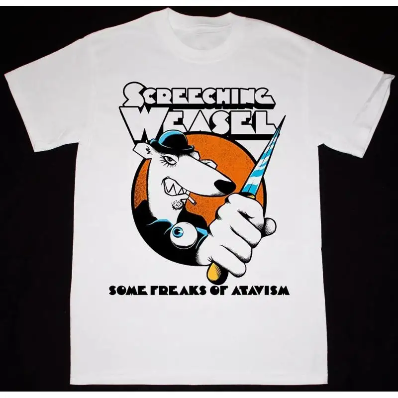 Vtg Screeching Weasel Band Some Freaks Of Atavism Cotton White T Shirt Bl230