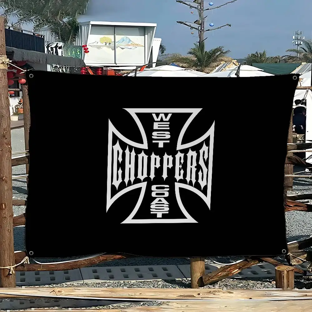 West Coast Choppers Cartoon Flag Art Science Fiction Room Home Decor Wall Hanging Home Decor Banner