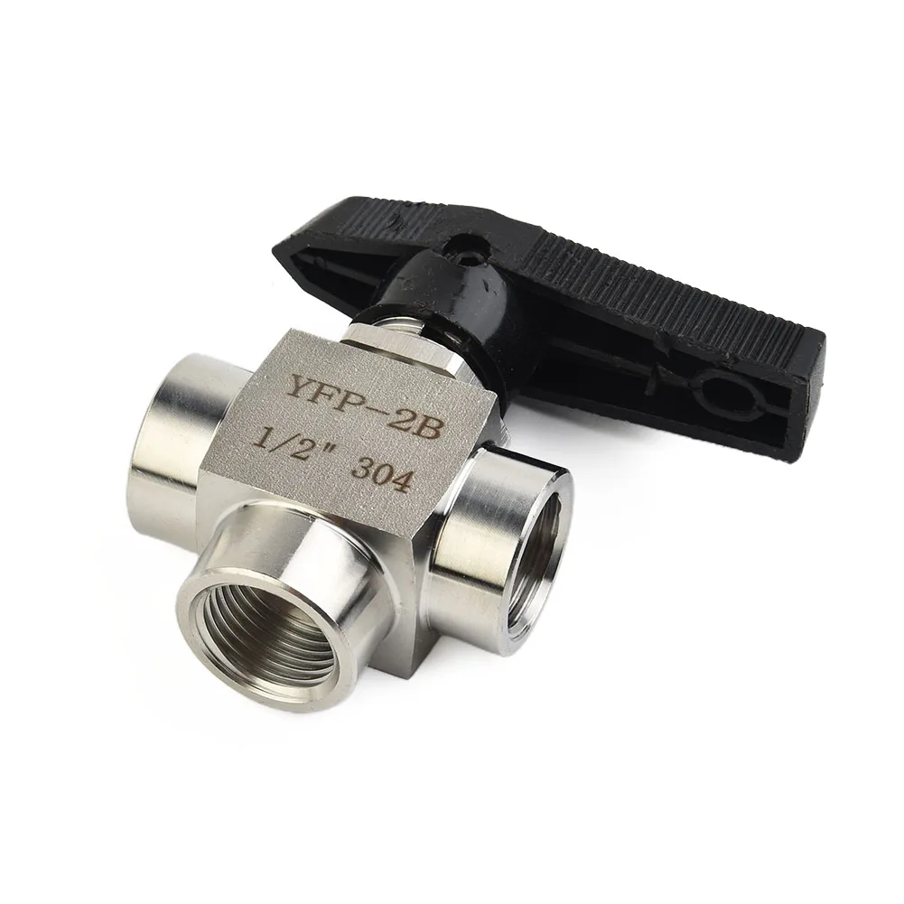 3 Way Ball Valve Water Fuel Gas Oil 304 Stainless Steel BSPP G1 2 G1 4 G1 8 G3 8 High Pressure Valve For Water
