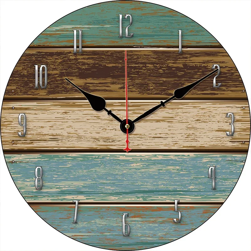 Turquoise Board Custom Clock Round Digital Wall Clock Large Silent Clock Family Lovers Friends Gifts Wall Home Room Decorative