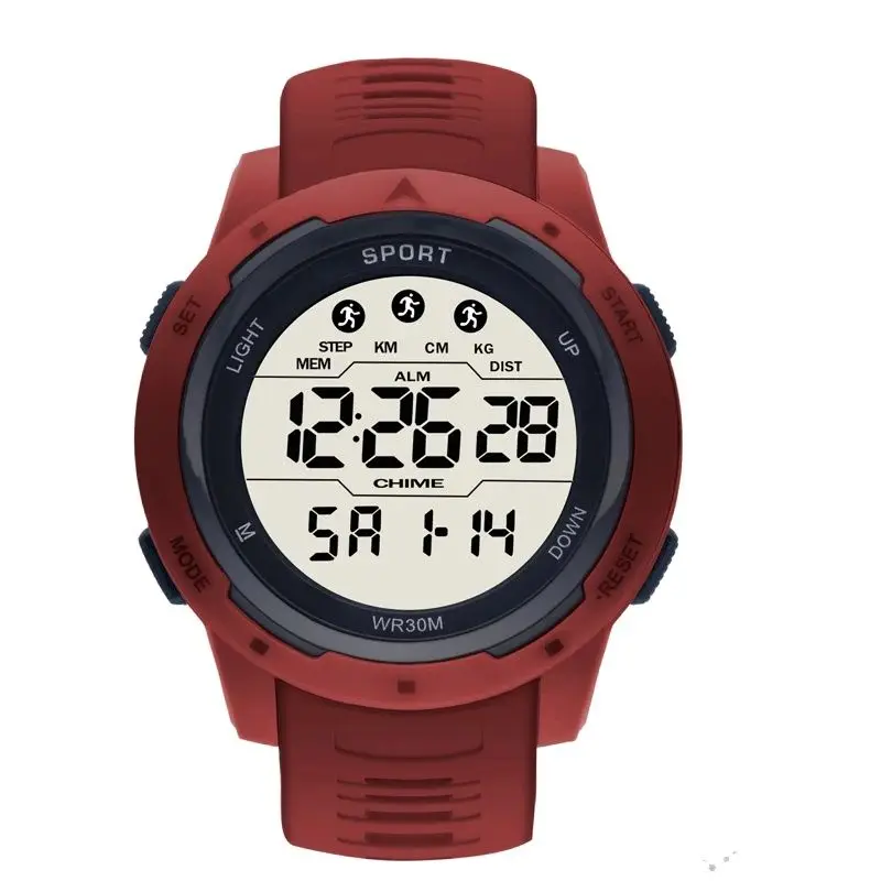 Reloj deportivo para exteriores para hombre, pulsera electrónica de lujo, cronógrafo luminoso, Digital, resistente al agua, despertador