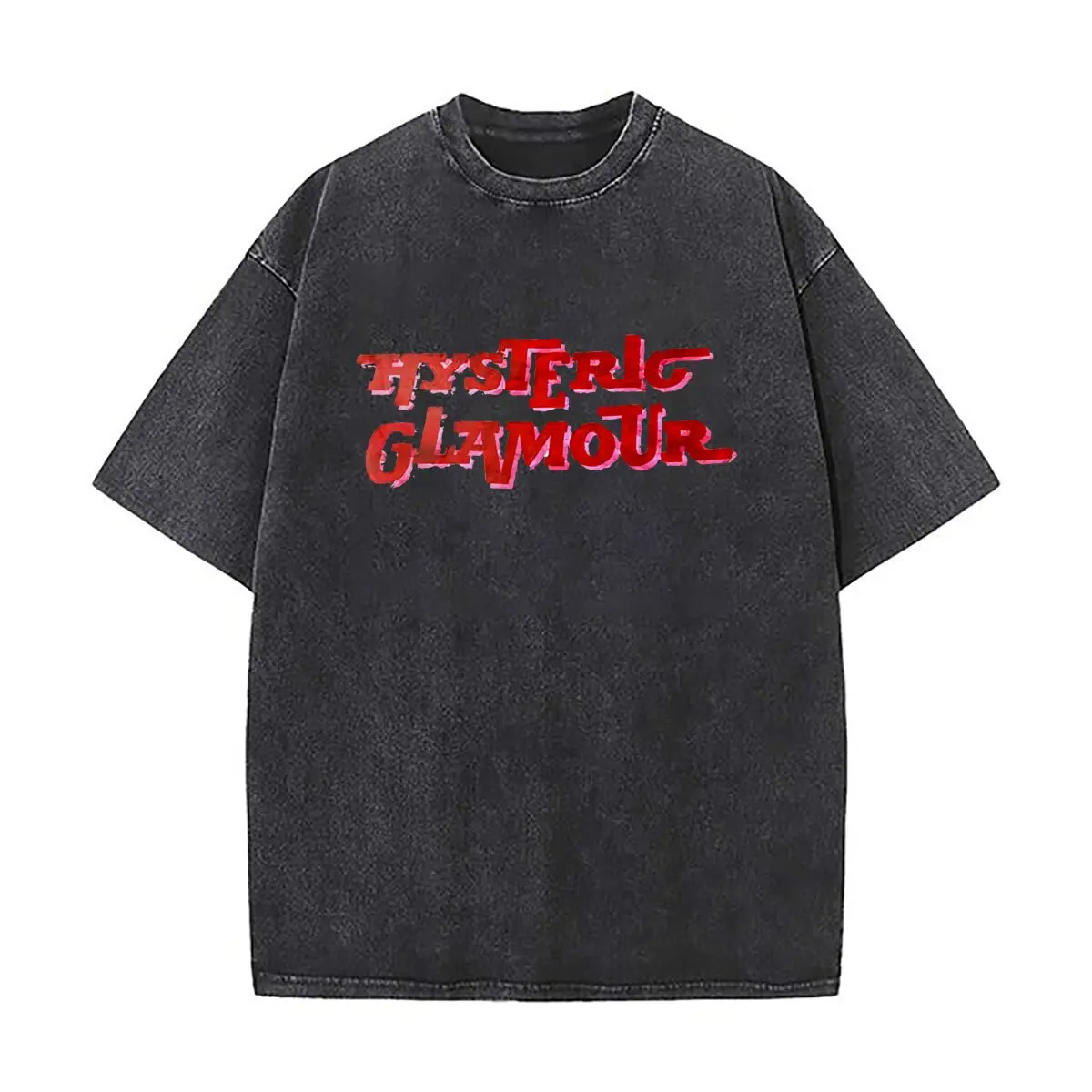 Hysteric Glamour Bold Typography Pattern Washed Vintage Short Sleeve Loose Streetwear Tee