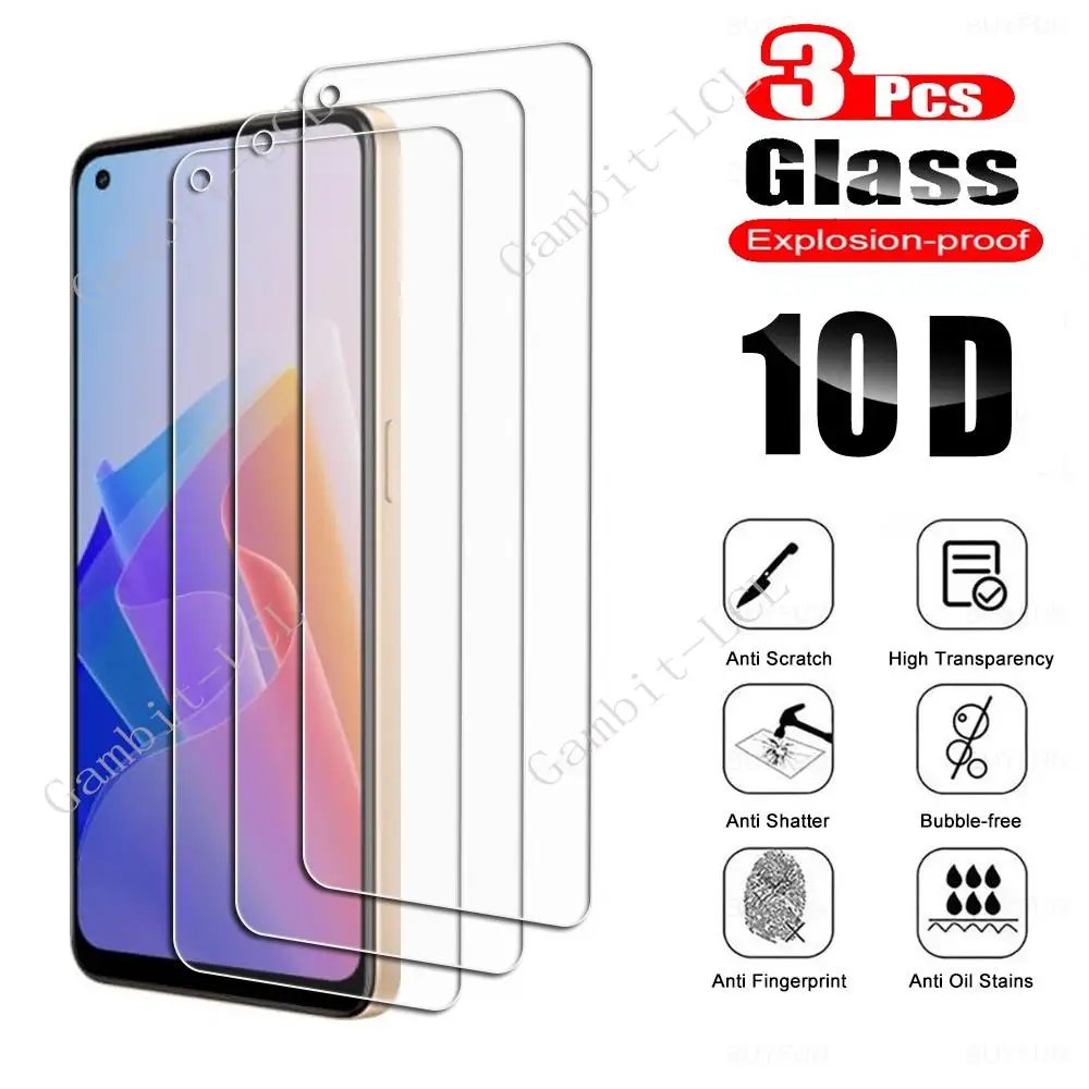 3PCS For OPPO Reno7 A 4G Find X5 Lite 5G Z Reno8 Pro Reno 8 7 F21 F21S K10x A16e A17 Tempered Glass Protector Screen Cover Film