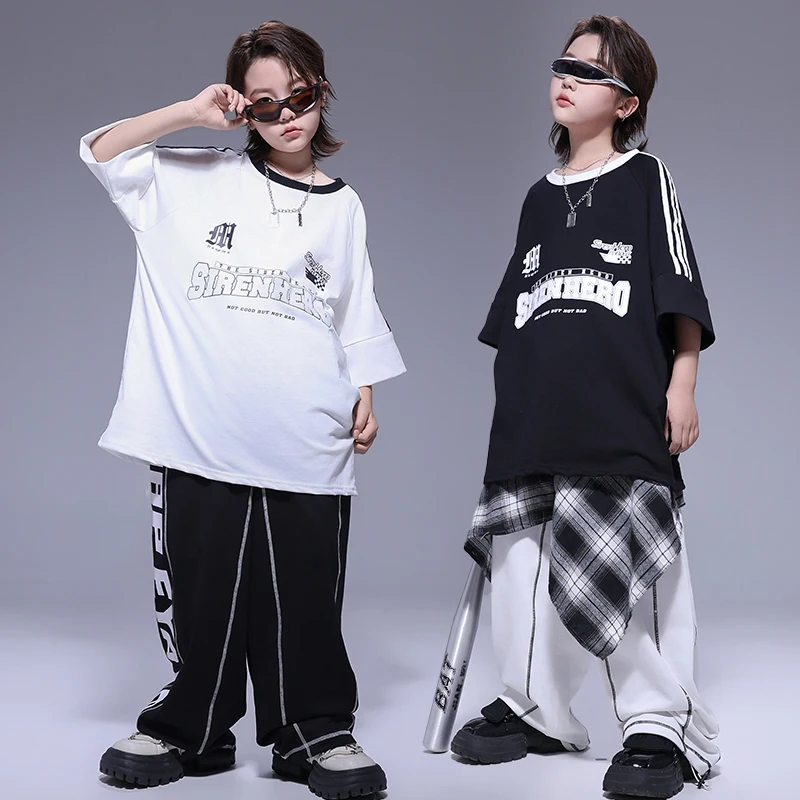 Boys Hip Hop Clothing Pullover Tshirt Joggers Pants Girls Street Dance Sweatshirts Clothes Set Kids Costumes Children Streetwear
