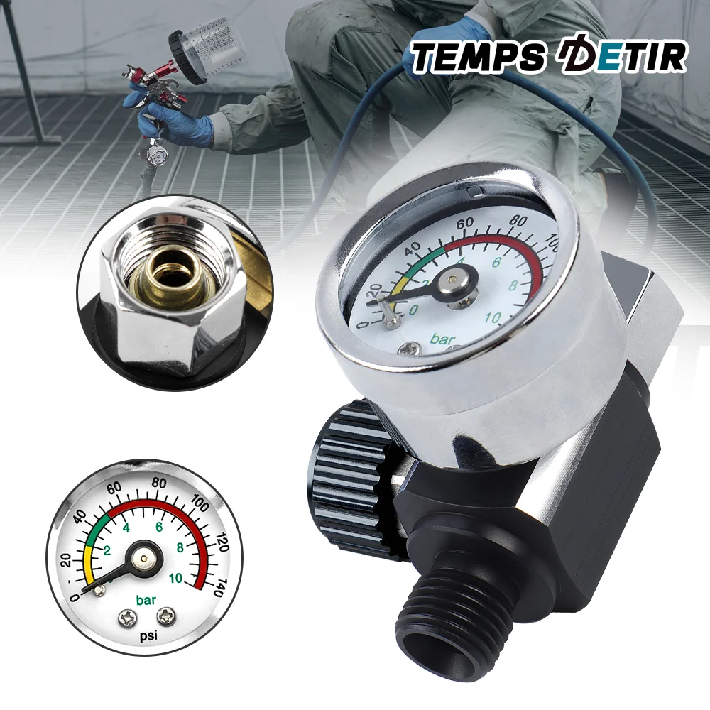 Mini Pressure Regulator G1/4 for Spray Gun Adjustable Air Pressure Filter Valve Portable Air Pressure Gauge Easy to Install