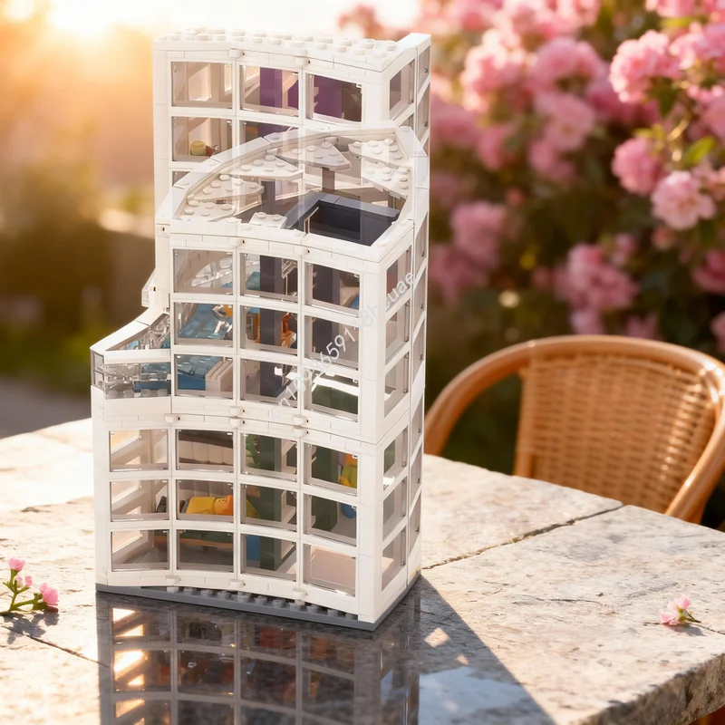 

973pcs MOC Brickman Tower Physio Therapy Swimming Modular Streetscape Model Building Blocks Architecture Christmas Gifts Toys