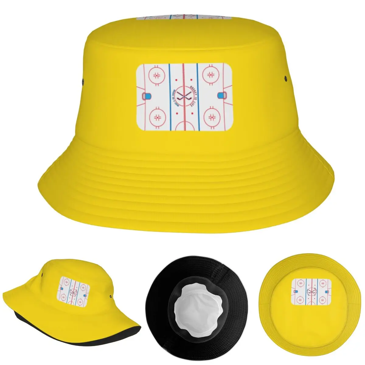 Hockey Is Life Rink Bucket Hat Panama Hat Children Bob Fisherman Hats For Summer Fishing Caps Unisex