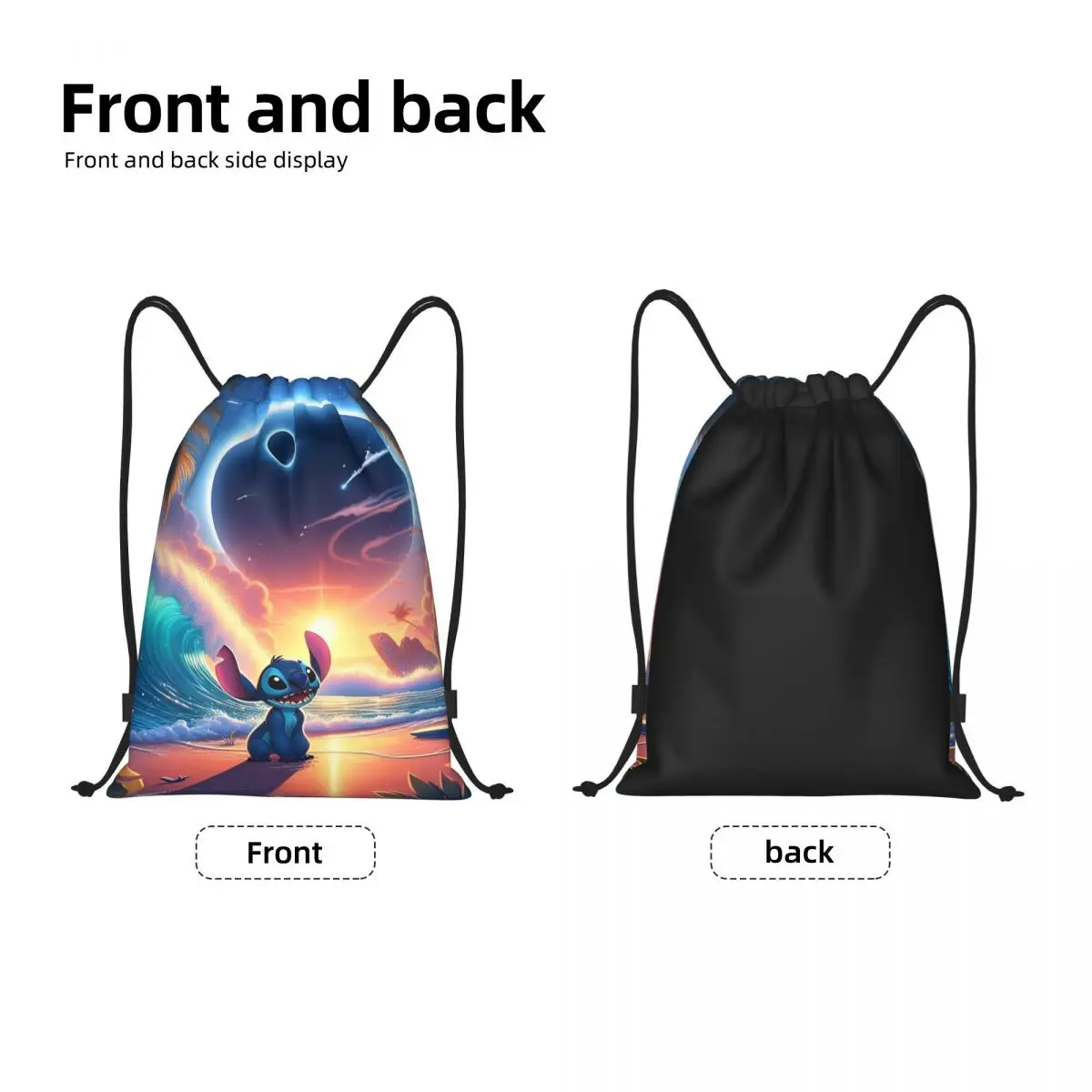 Lilo Stitch Kawaii Cartoon Trekkoord Rugzak Sport Gym Sackpack Stringtassen voor trainen