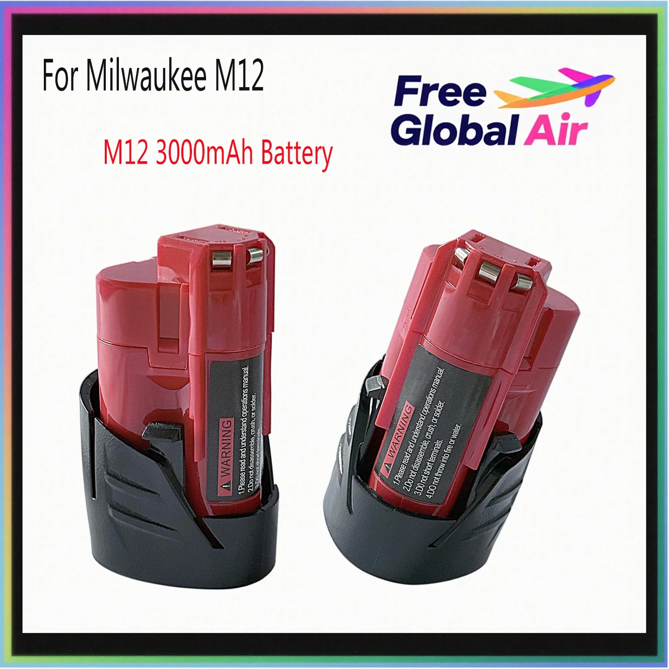 

For Milwaukee 12V Battery 3Ah for Milwaukee M12 XC 48-11-2410 48-11-2420 48-11-2411 12-Volt Cordless Tools Battery