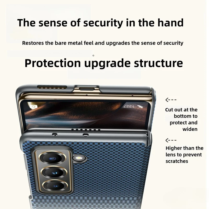 Fashional Slim Carbon Fiber Pattern Hinge Case For Samsung Galaxy Z Fold 7 6 5 For Magsafe Wireless Charge Hard Cover With Flim