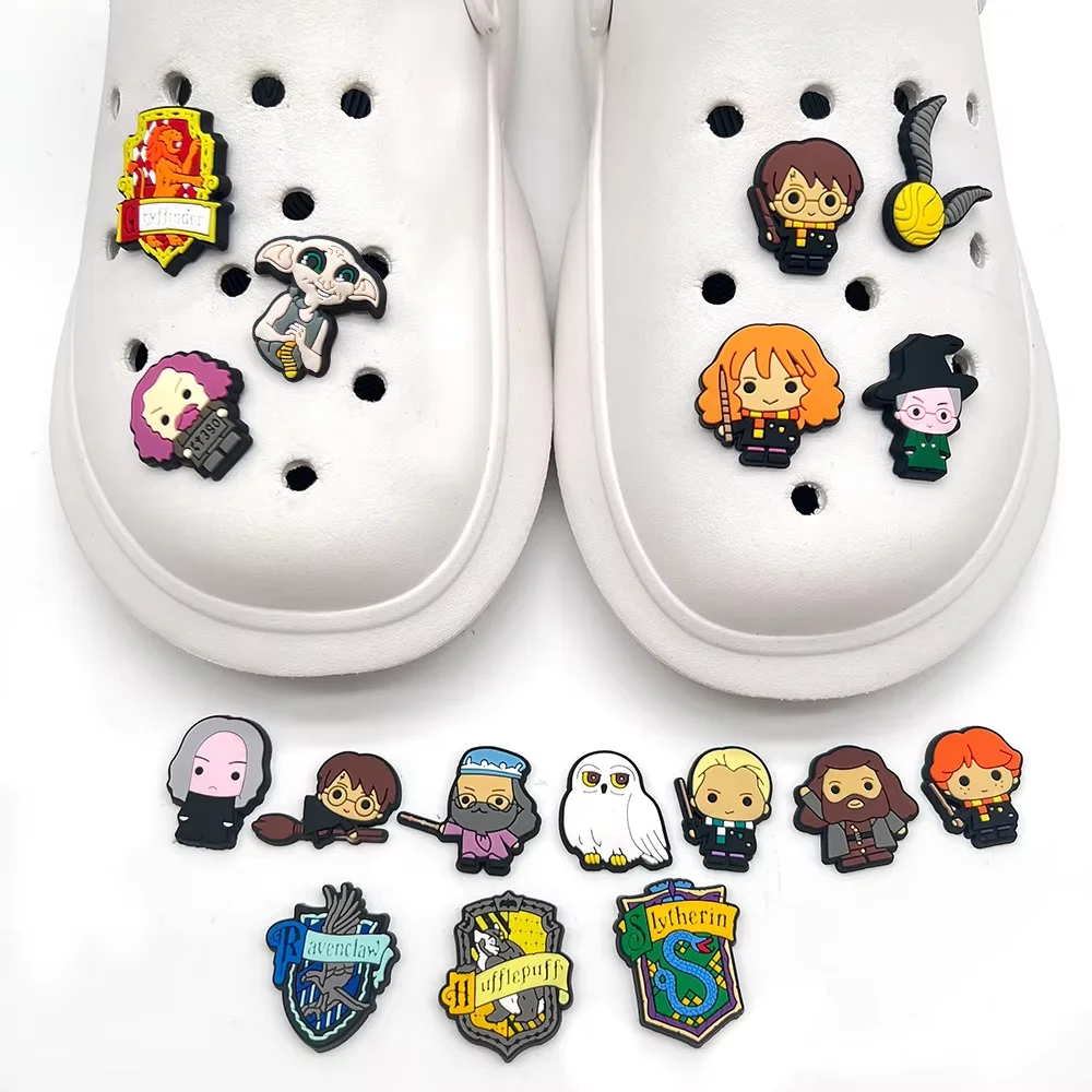 Hot Toys Harry Potter Shoes Charms PVC Anime Shoe Decoration Accessories Fashion Boys Sandals Shoe Buckle DIY Wrist Strap Buckle