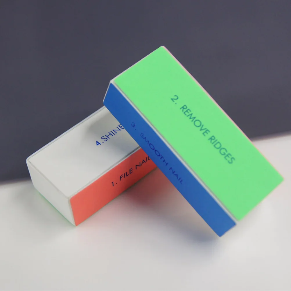 12 قطعة مسمار الرملي الإسفنج التلميع كتل ملف مجموعة مزيل الجلد الميت وصلات لإطالة الأظافر مانيكير باديكير أدوات البولندية #4