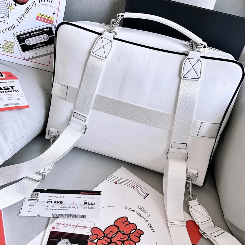 برشام سلسلة Y2k Ita حقيبة يد الفتيات جيب مزدوج Preppy نمط حقيبة كتف شارة عرض Harajuku ظهره لطيف دمية الألم حقيبة #5