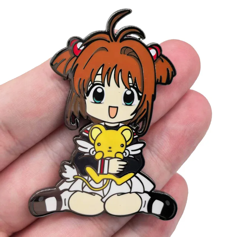 Insignias de Metal Sakura Cardcaptor, pines KINOMOTO SAKURA, broche de Anime CCsakura, insignia de Manga para mochila, ropa, solapa, juguete de Cosplay