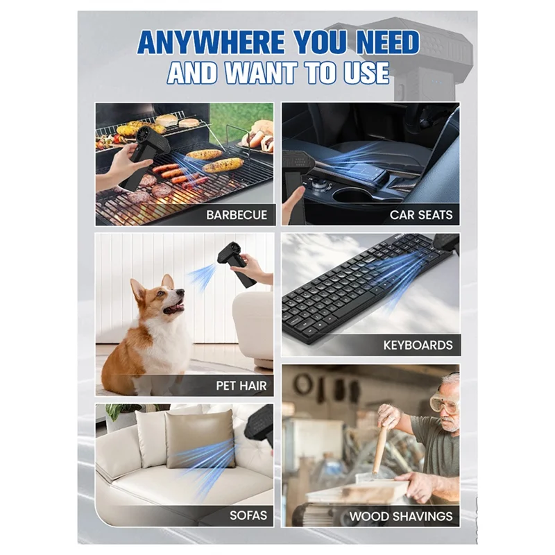 TAIGH-X3 Mini Violent Fan 110000RPM Electric Air Duster With 1 Nozzles Super Fan Air Blower Keyboard Cleaning Tools