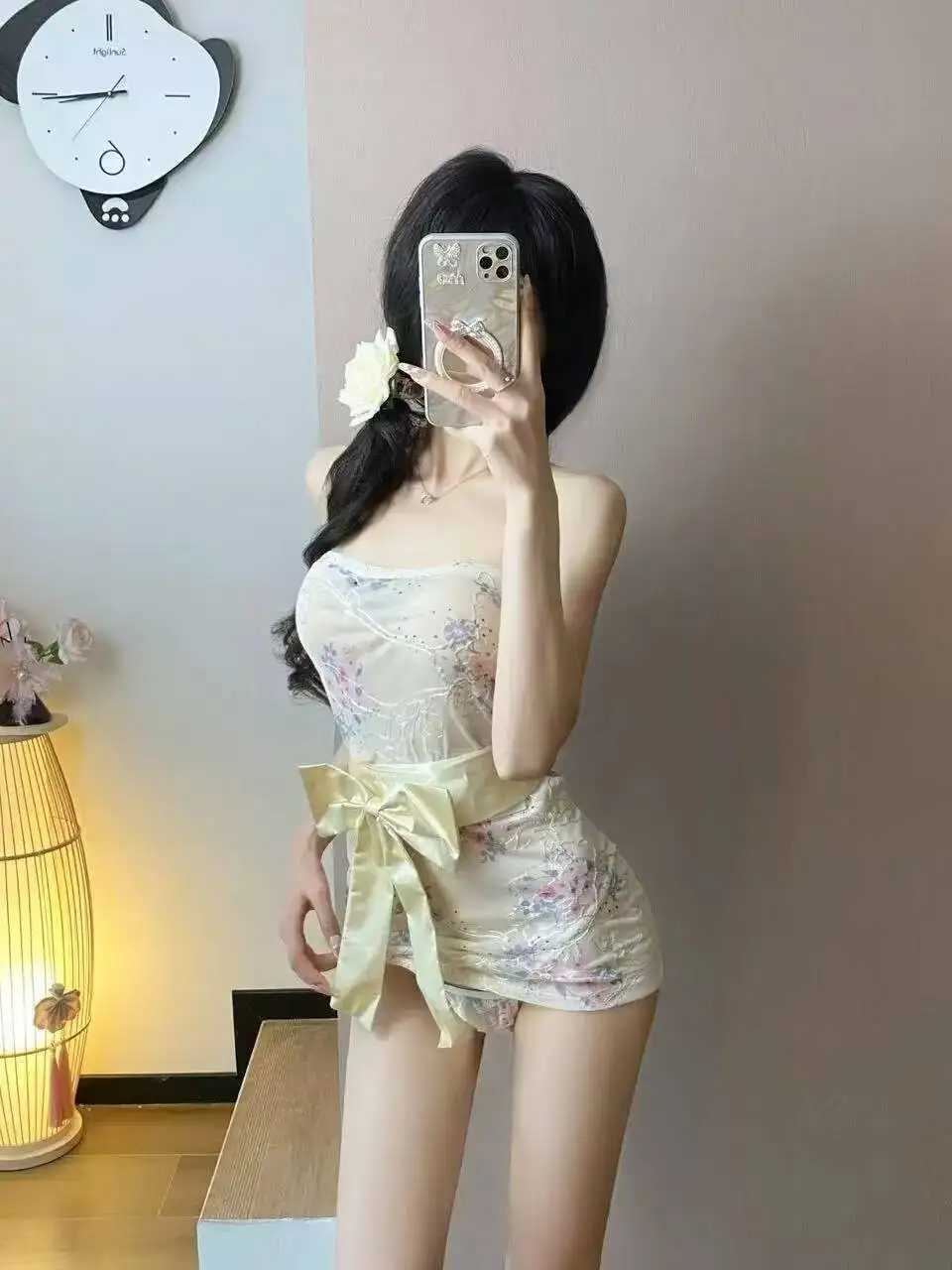 Robe Kimono transparente brodée sans bretelles, Sexy, moulante, épaules dénudées, dos nu, sans manches, XSZV