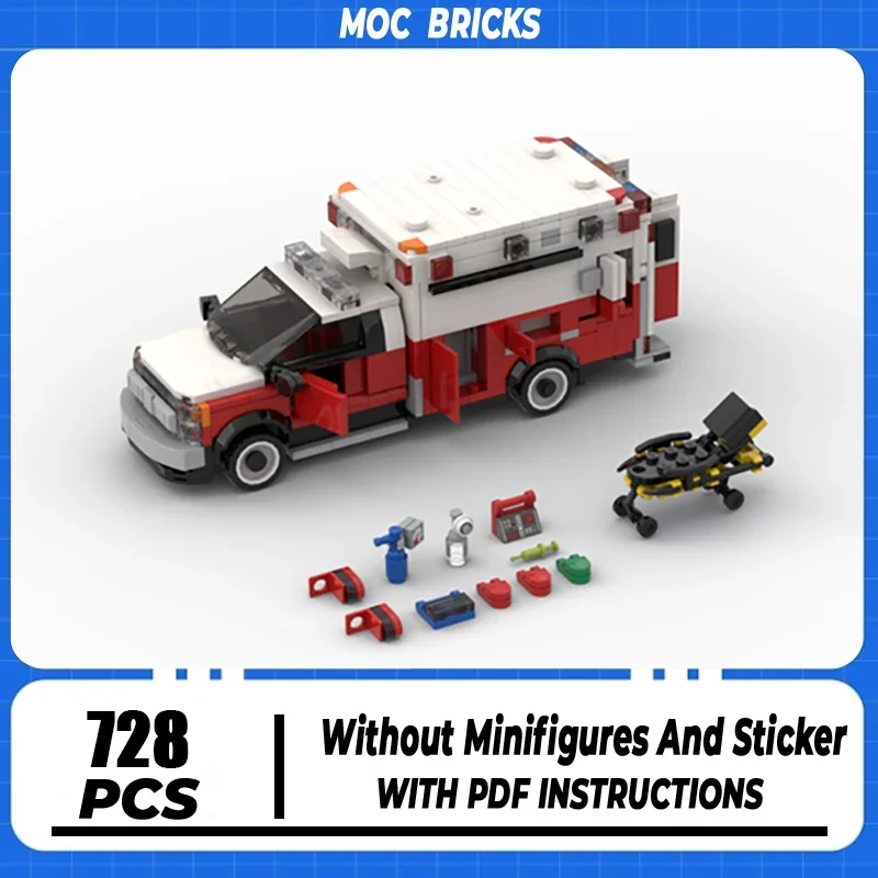 

Moc Building Blocks Car Series New York Fire Brigade Ambulance Model Technology Bricks Brand-name Vehicle DIY Toys For