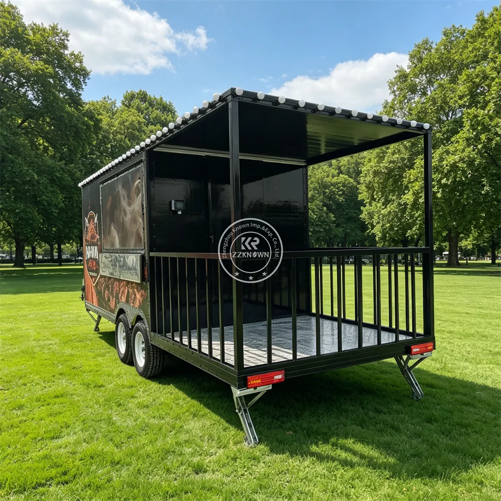 Fully Catering Equipped Food Truck Hot Dog Food Cart USA Customized Food Trailer With Full Restaurant Kitchen Equipment