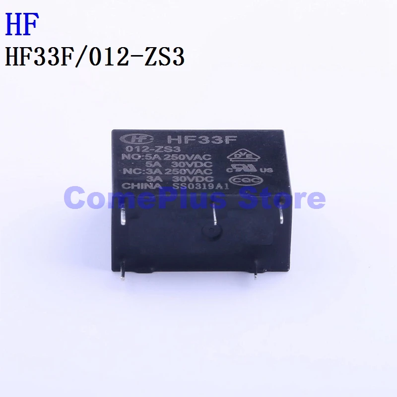 Relé hf33f/005-zs3 do poder do hf 012 024 5v 12v 24v, 5pcs