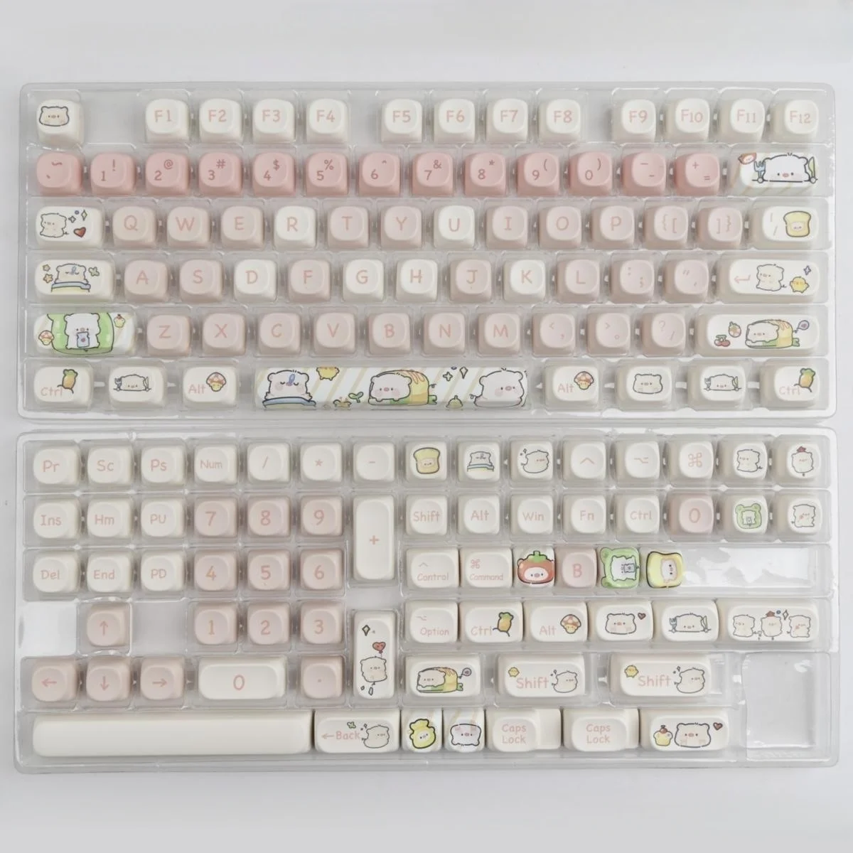 MOA Pink Keycaps PBT Dye-Sub Keycap Anime Theme For Mechanical Keyboard wooting GMK87 6.25u 7u Spacebar ISO Enter Custom Keycap