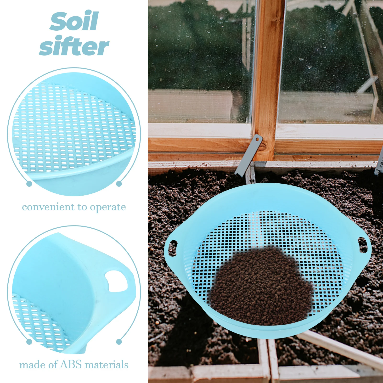 Soil Sieve Sifting Pans Tool for Garden Multi-use Sifter Gadget Planting Filter Mesh Sieves