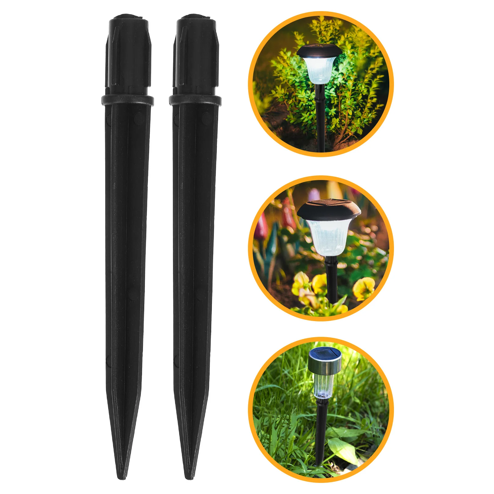 

20Pcs Garden Lamp Sturdy Ground Stakes ABS Replacement for Solar Lawn Light Yard Spike Stake Outdoor Use Stakes for Ground
