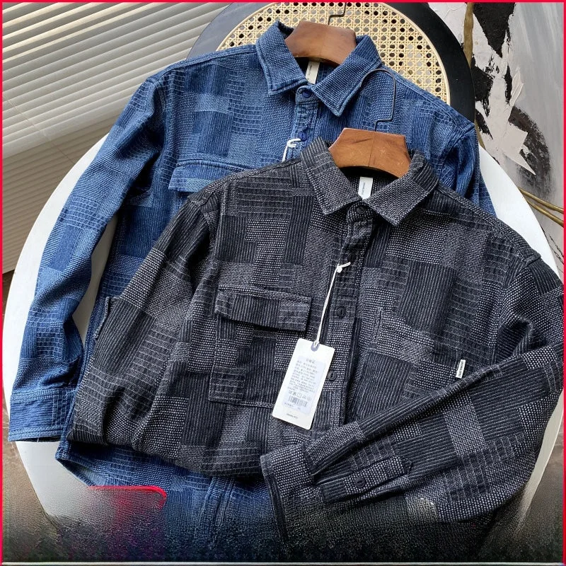 

Свободный крой, мужская хлопковая блузка Long Sve Irt Waed out, цветная блузка, повседневная осенняя новинка, модное издание, молодежная мода