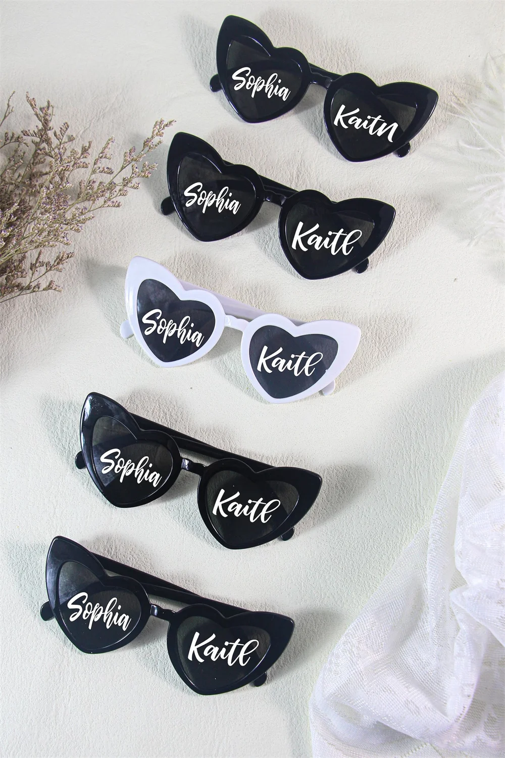 Custom heart shape Sunglasses,Funky glasses,Bridal Party Favors, Bachelorette Party,Bridesmaid gift