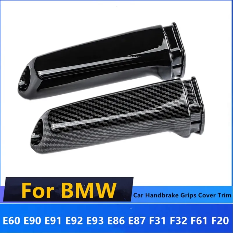 Car Handbrake Grips Cover Trim Tools For BMW E46 E90 E91 E92 E93 E86 E87 F31 F32 F61 F20 ABS Carbon Fiber Pattern Accessories
