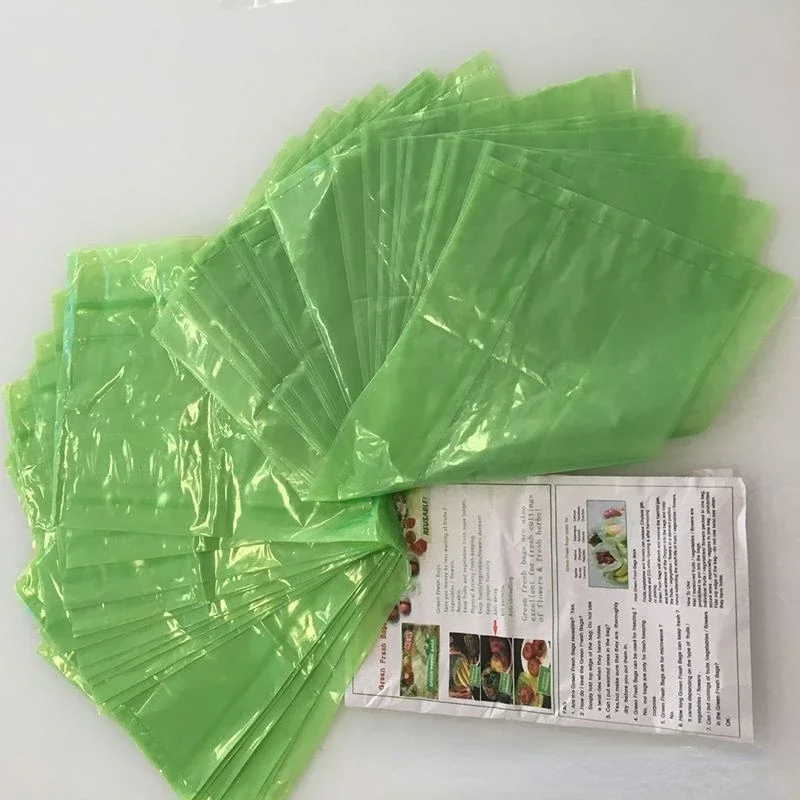 Green Bags for Fruits and Veggies Reusable Vegetable Bags for Refrigerator Food Keep Fruits, Vegetables and Cut Flowers