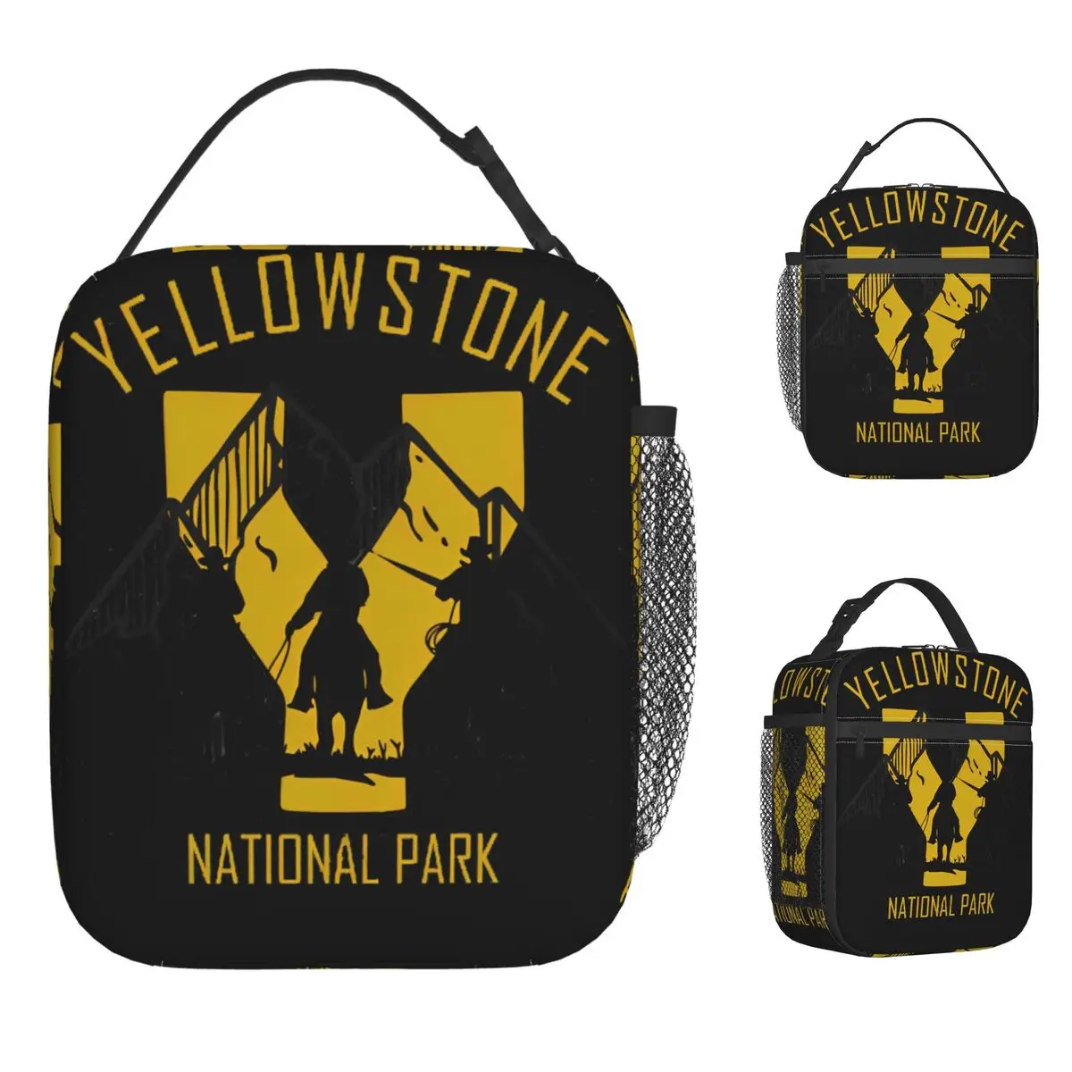 يلوستون داتون رانش مونتانا حقيبة الغداء المحمولة علب الاغذية الفتيات مكتب طباعة حقيبة للحفاظ على البرودة عادية أكسفورد الحرارية حمل حقائب اليد