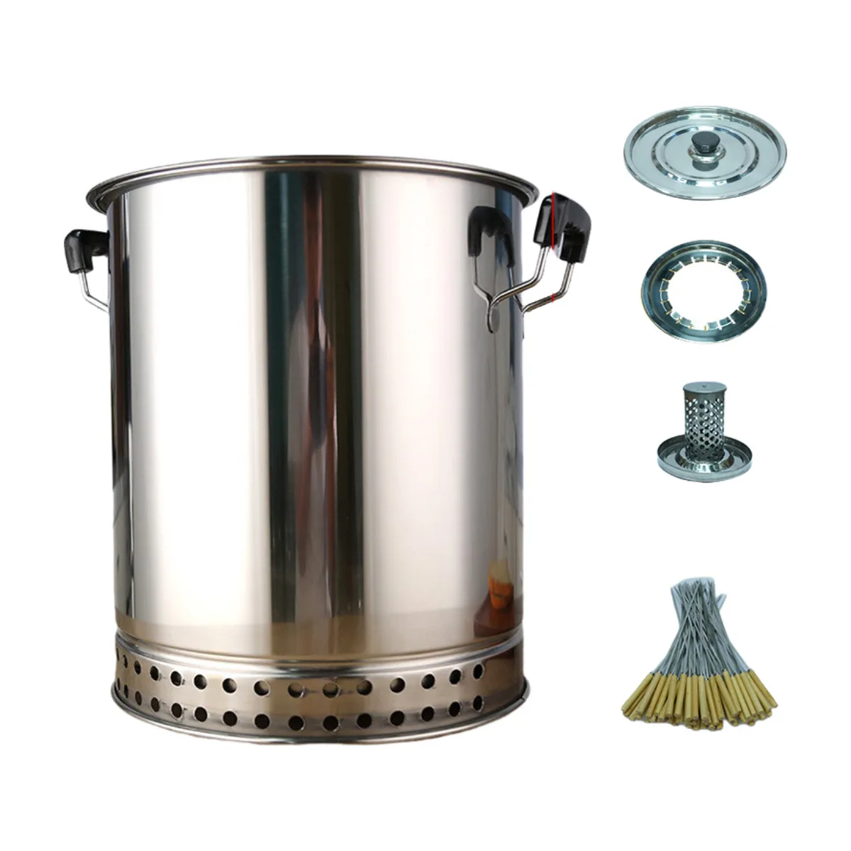 

Stainless steel Barbecue Oven, household portable outdoor camping smokeless small single layer, 29.5x25.4x25.4cm, suitable for