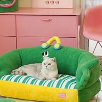 Zeze Green Scallion Pet Bed Cat Nest Four Seasons Universal Removable Washable Dog Nest Teddy Bear Small Dog Warm Sofa