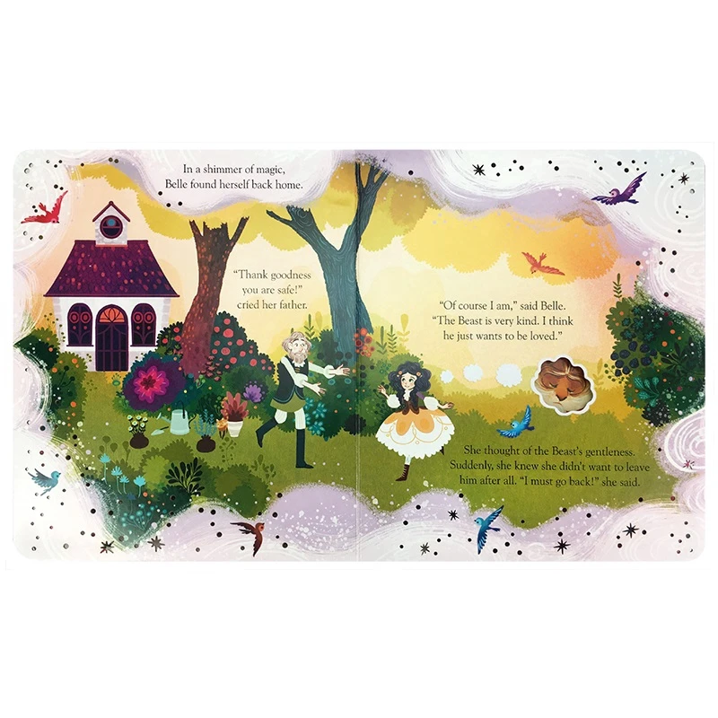 Usborne Peep Inside A Fairy Tale Beauty and The Beast ثلاثية الأبعاد رفرف الإنجليزية كتب مصورة للأطفال الأطفال قراءة كتاب القصة