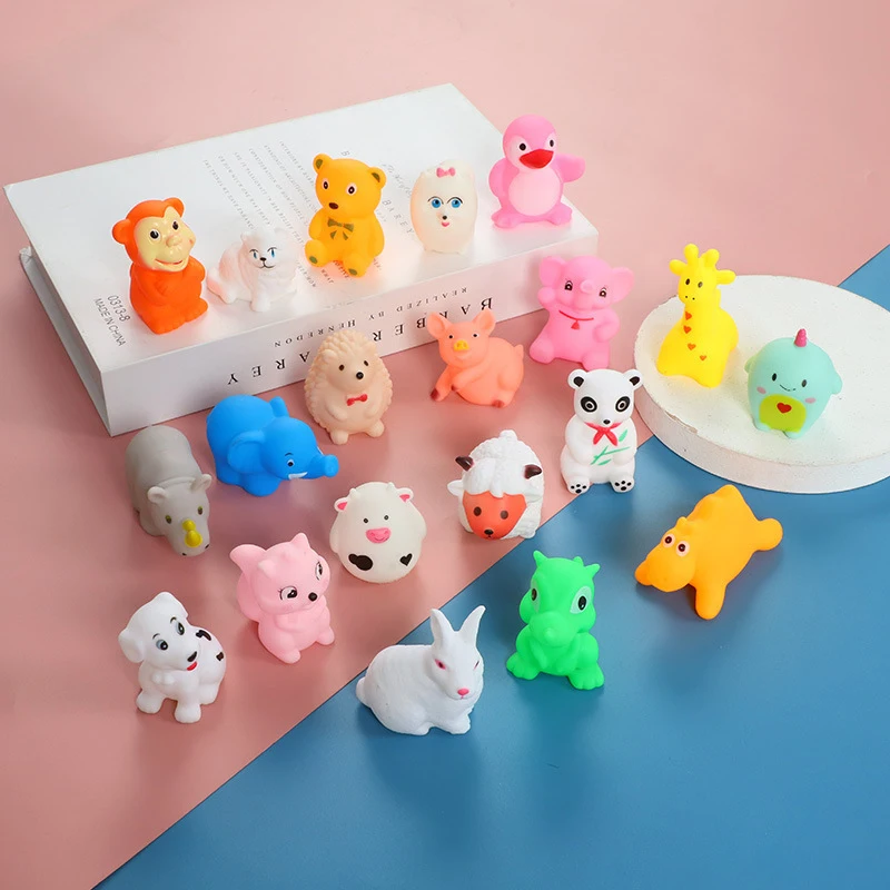 13pcs/set Stress Relief Toy Mini Animals Cartoon Cute Jellyfish Seal Rabbit Soft Toys for Children Kids Birthday Gifts TMZ