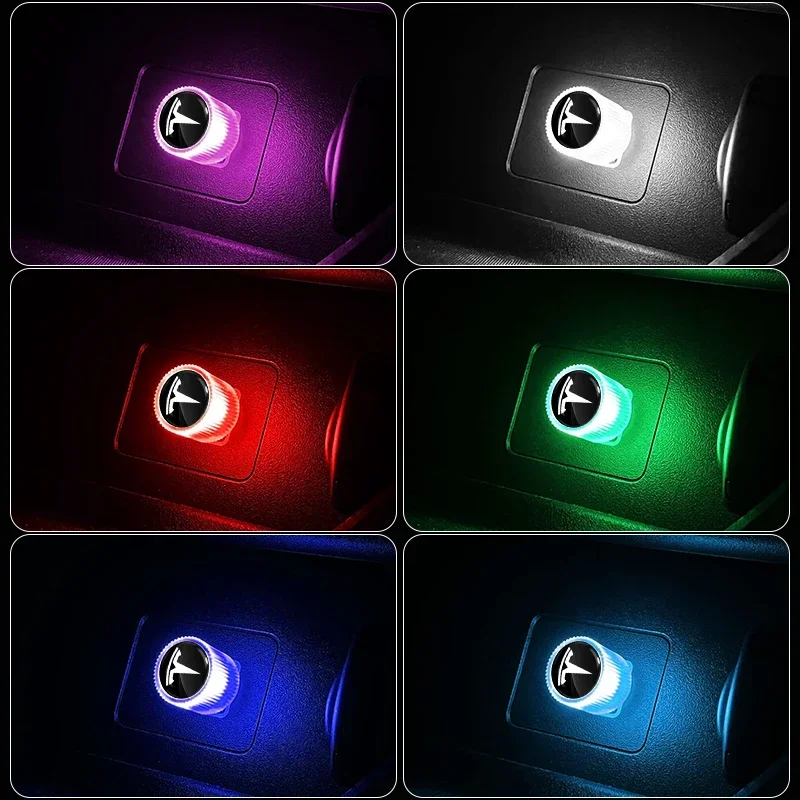 New Universal Car Interior USB Atmosphere Light Portable LED Lamp For Tesla Model 3 2022 S X Y Style Roadster Invader Coil