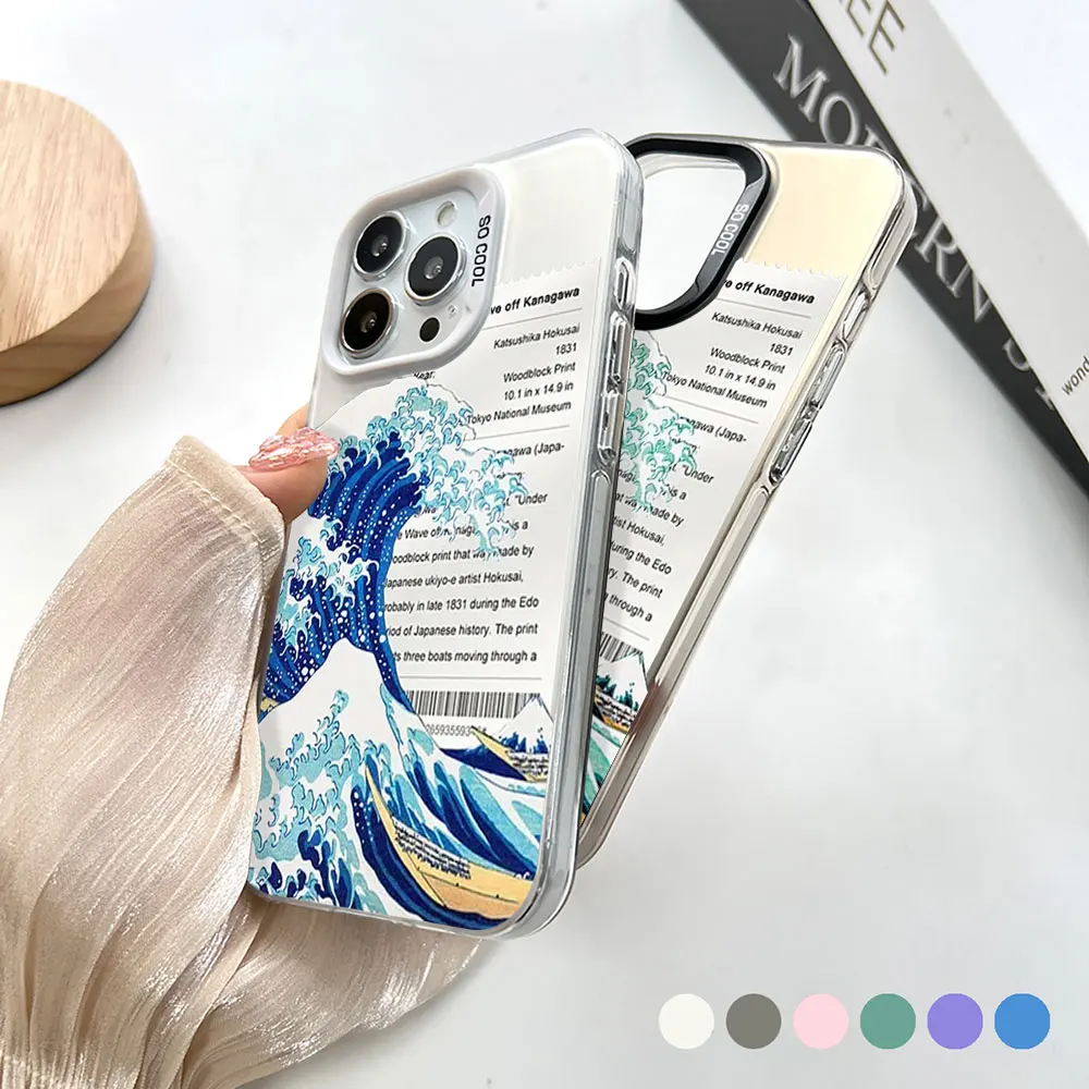 The Great Blue Wave Off Kanagawa Phone Case For Apple iPhone 14 15 16 13 12 11 Pro 7 8 Plus X XR XS Max Laser Matte Cover