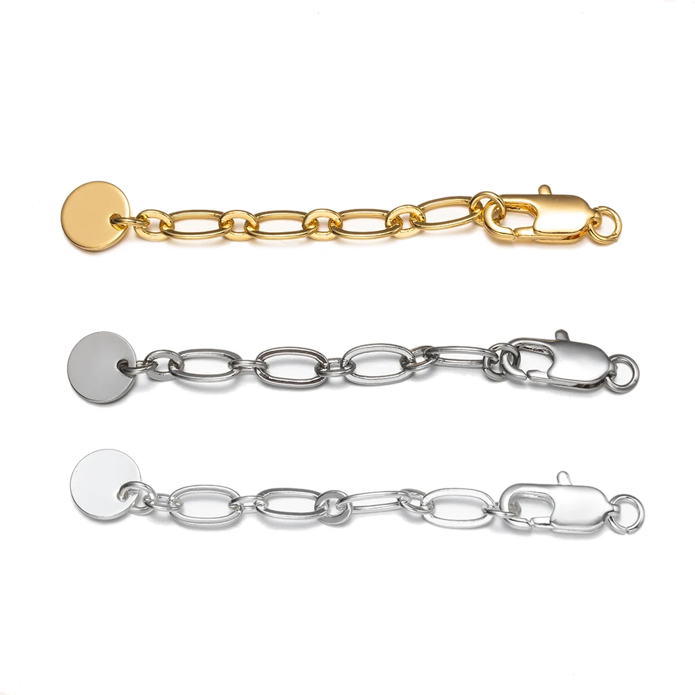 2pcs/Lot Extension Tail Chain With Lobster Clasps Connectors For DIY Bracelets Necklaces Jewelry Making Supplies Accessories